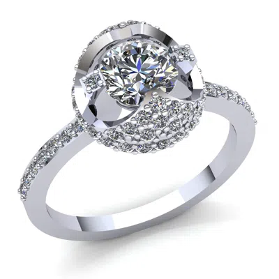 Pre-owned Jewelwesell Genuine 1ct Round Diamond Ladies Vintage Anniversary Engagement Ring 14k Gold
