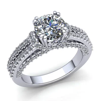 Pre-owned Jewelwesell Genuine 1ctw Round Cut Diamond Ladies Accent Solitaire Engagement Ring 14k Gold