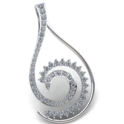 Pre-owned Jewelwesell Genuine 2ctw Round Cut Diamond Ladies Spiral For Her Fancy Pendant 14k Gold
