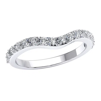 Pre-owned Jewelwesell Ladies 1/2ct Diamond Contour Matching Wedding Band Ring Solid 14k Rose Gold In Gh