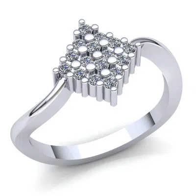 Pre-owned Jewelwesell Natural 0.25ct Round Cut Diamond Ladies Cluster Twisted Engagement Ring 14k Gold