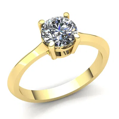 Pre-owned Jewelwesell Natural 0.25ct Round Cut Diamond Ladies Solitaire Engagement Ring 18k Gold