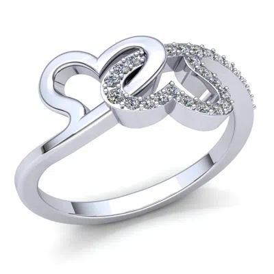 Pre-owned Jewelwesell Natural 0.33ctw Round Cut Diamond Ladies Heart Promise Anniversary Ring 14k Gold