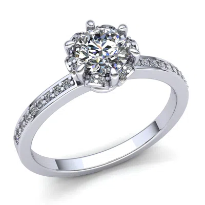 Pre-owned Jewelwesell Natural 0.5carat Round Cut Diamond Ladies Solitaire Engagement Ring 10k Gold