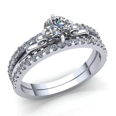 Pre-owned Jewelwesell Natural 0.5carat Round Diamond Ladies Accent Solitaire Engagement Ring 14k Gold