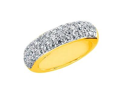 Pre-owned Jewelwesell Natural 0.63ct Diamond Wedding Band Ring 10k Yellow Gold Round Jk I1-i2 Pave
