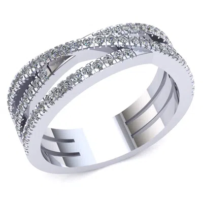 Pre-owned Jewelwesell Natural 1carat Round Cut Diamond Twisted Bypass Wedding Band Ring 14k Gold
