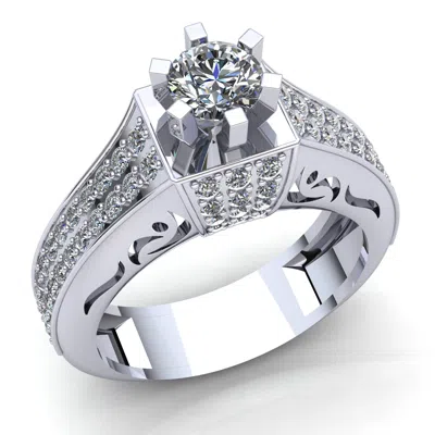Pre-owned Jewelwesell Natural 2ct Round Cut Diamond Ladies Solitaire Promise Engagement Ring 18k Gold