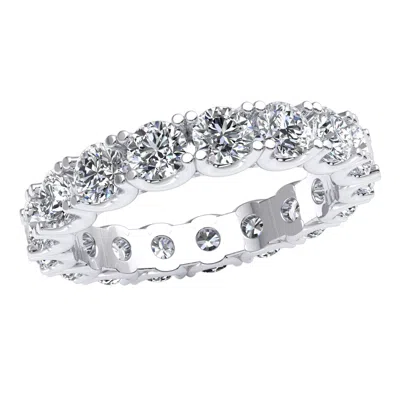 Pre-owned Jewelwesell Natural 3.40ct Individual U-basket Eternity Wedding Band Ring Diamond 14k Gold