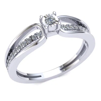 Pre-owned Jewelwesell Real 0.33carat Round Diamond Accent Solitaire Bridal Engagement Ring 14k Gold
