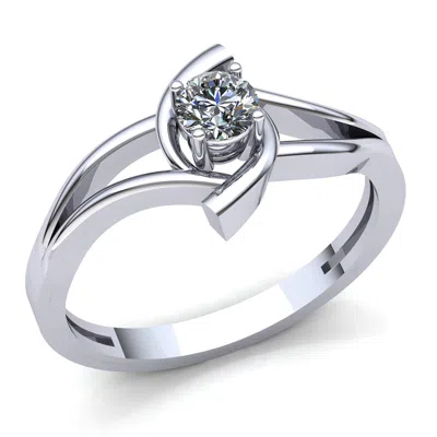 Pre-owned Jewelwesell Real 0.33carat Round Diamond Ladies Bridal Solitaire Engagement Ring 14k Gold