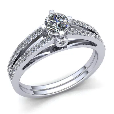 Pre-owned Jewelwesell Real 2carat Round Diamond Ladies Split Shank Solitaire Engagement Ring 14k Gold