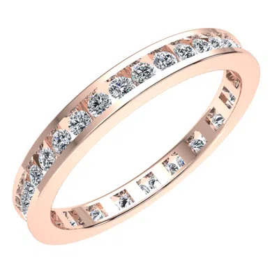 Pre-owned Jewelwesell Womens Channel Set Eternity Band Natural Diamond Wedding Ring 0.50ct 14k Gold