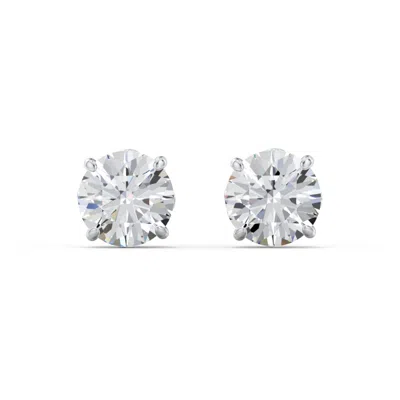 Jewlr 1 Carat Solitaire Stud Daughters Earrings In Silver