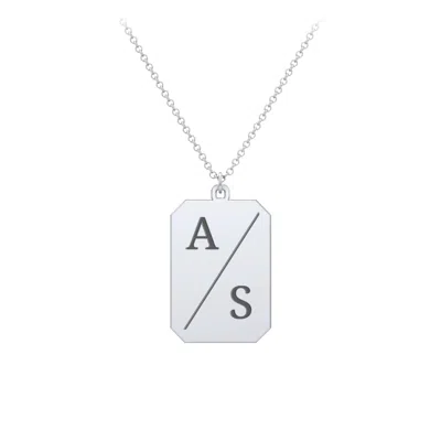 Jewlr 2 Engravable Tag Charm Necklace In Metallic
