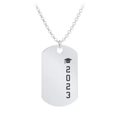 Jewlr 2023 Graduation Dog Tag Necklace In Pink