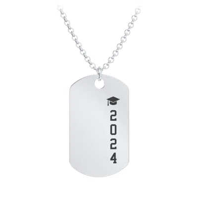 Jewlr 2024 Graduation Dog Tag Necklace In Pink