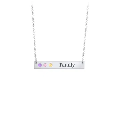Jewlr 3 Engravable Birthstone Bar Necklace In Pink