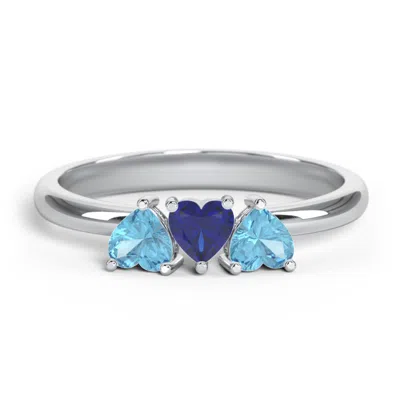Jewlr 3 Heart Birthstone Ring In Silver