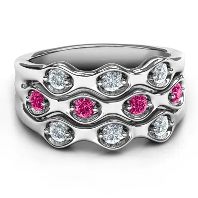 Jewlr 3 Tier Wave Ring In Silver