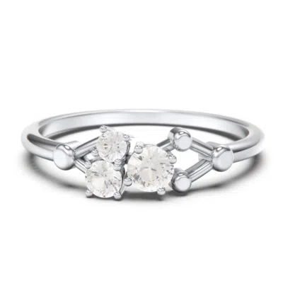 Jewlr 3-stone Constellation Ring With Gemstones In Metallic