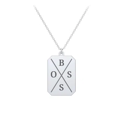 Jewlr 4 Engravable Tag Charm Necklace In Neutral