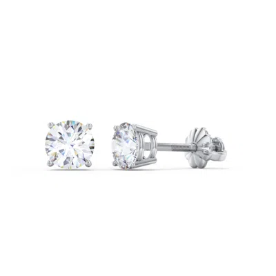 Jewlr 4 Prong Classic Diamond Stud Earrings - 0.75 Ct. Tw. In Metallic