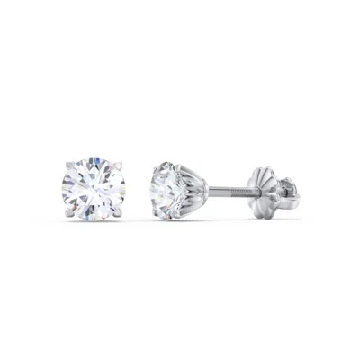 Jewlr 4 Prong Tulip Diamond Stud Earrings - 0.5 Ct. Tw. In Metallic