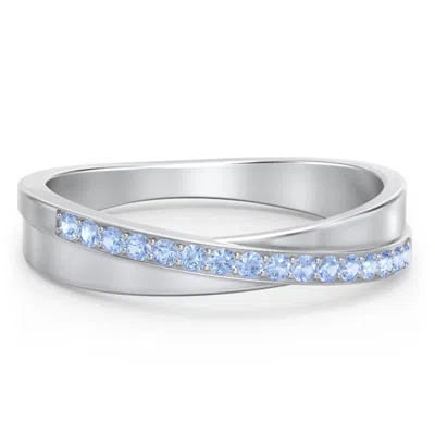 Jewlr Accent Crossover Wedding Ring In Silver