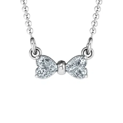 Jewlr Adorable Bow Necklace In Silver