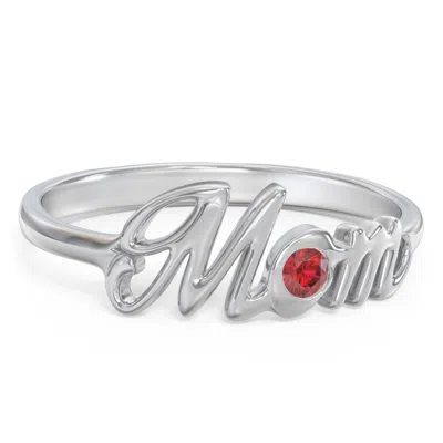 Jewlr All About Mom Birthstone Ring In Silver
