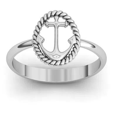 Jewlr Anchor Ring In Silver