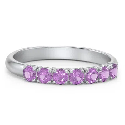 Jewlr Band Of Eternity Birthstone Ring In Metallic