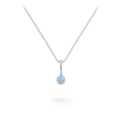 Jewlr Bezel Set Birthstone Necklace In Blue