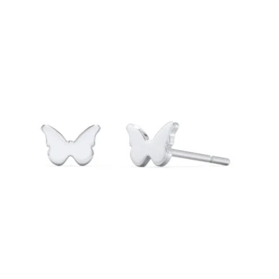 Jewlr Butterfly Shape Stud Earrings In Silver