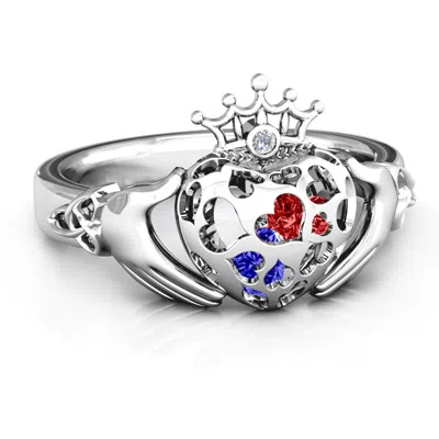 Jewlr Caged Hearts Claddagh Ring In Multi