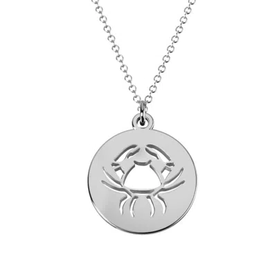 Jewlr Cancer Zodiac Sign Cutout Disc Necklace In Purple