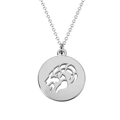 Jewlr Capricorn Zodiac Sign Cutout Disc Necklace In White