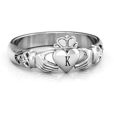 Jewlr Celtic Knotted Claddagh Daughters Ring In Sterling Silver