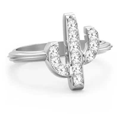 Jewlr Chic In Cactus Ring In Silver