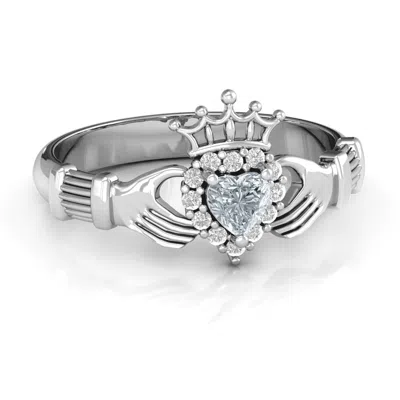 Jewlr Claddagh With Halo Daughters Ring In Sterling Silver