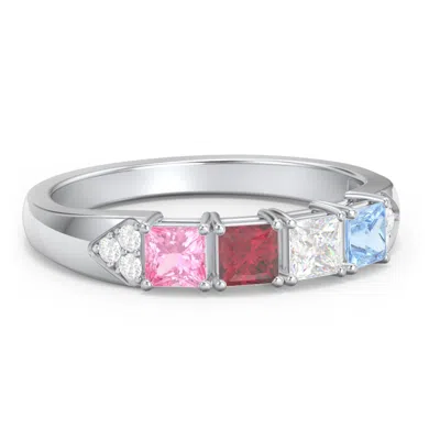 Jewlr Classic 2-7 Princess Cut Ring With Accents In Silver