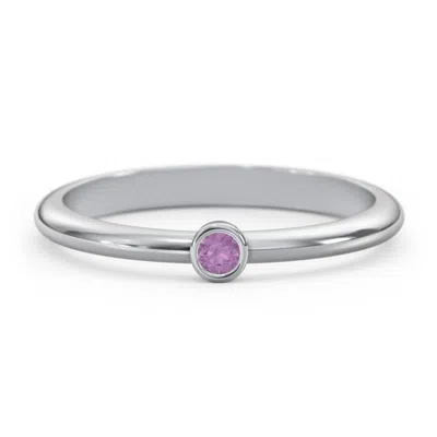 Jewlr Classic Bezel Set Birthstone Ring In Metallic