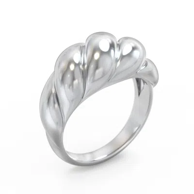 Jewlr Classic Croissant Dome Ring In Metallic