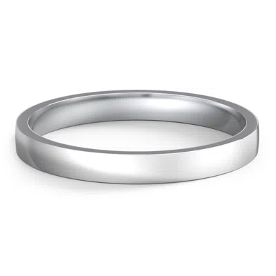 Jewlr Classic Flat Wedding Band - 2.5mm Width In Metallic
