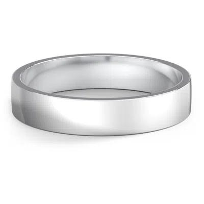 Jewlr Classic Flat Wedding Band - 4mm Width In Metallic