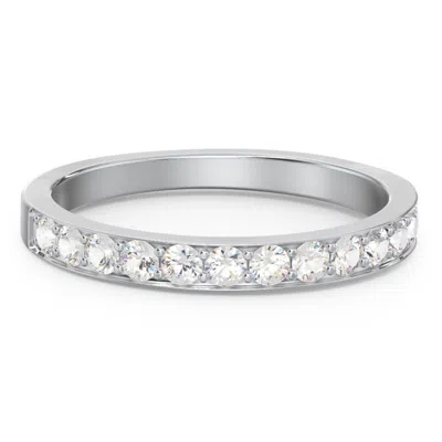 Jewlr Classic Half Eternity Wedding Ring In Silver