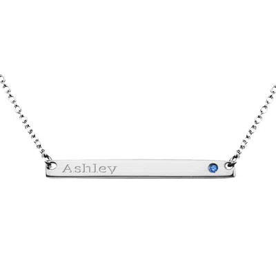 Jewlr Classic Name Bar Pendant With Accent In Silver