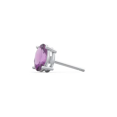 Jewlr Classic Oval Birthstone Single Stud In Transparent