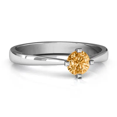 Jewlr Classic Round Solitaire Ring In Silver